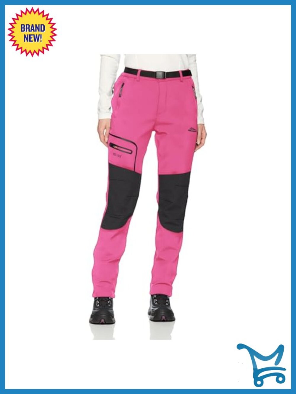 Women's Waterproof Snow Ski Hiking Pants Slim Windproof Fleece Lined Cargo